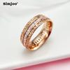 SIMJOO Square Zircon Stone Ring for Ladies Fashion Rose Gold Ring
