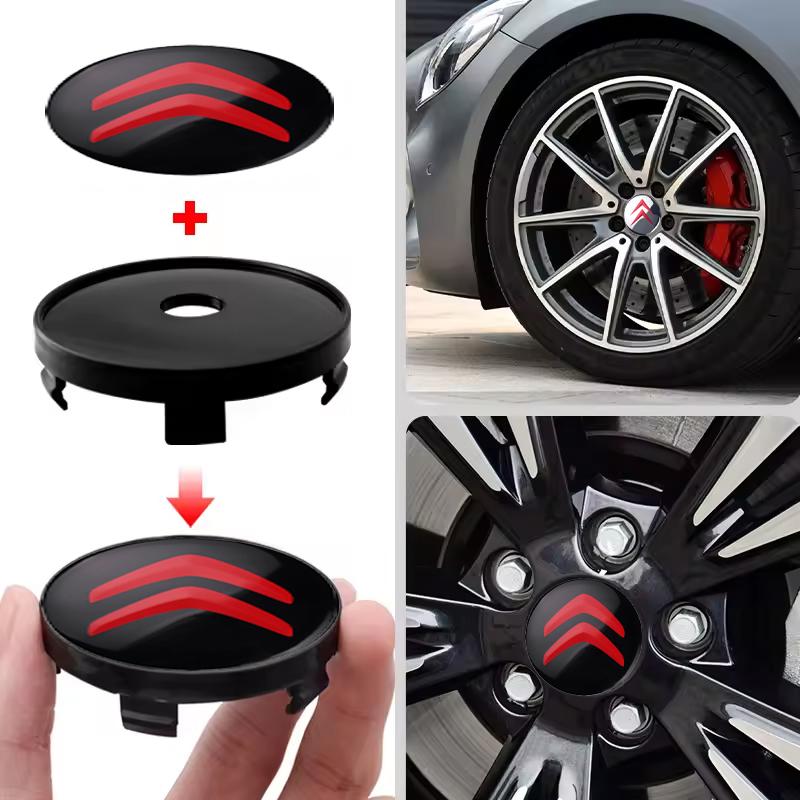 56/60mm Car Wheel Center Hub Cap Rim Cover Stickers For Citroen C3 Aircross C4 Grand Picasso C4L Berlingo C5 Xsara C-ELYSEE DS amv123