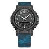 Casio Мужские часы с цифровым и аналоговым дисплеем, будильником, водозащитой 100 м, из нержавеющей стали PRW-51NJ-1