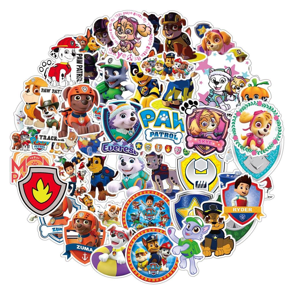 Paw Patrol Stickers Set of 50 PVC Waterproof Stickers PAW PATROL Character Anime Game Movie Dog Dog Animal Pet Suitcase MacBook [Item]