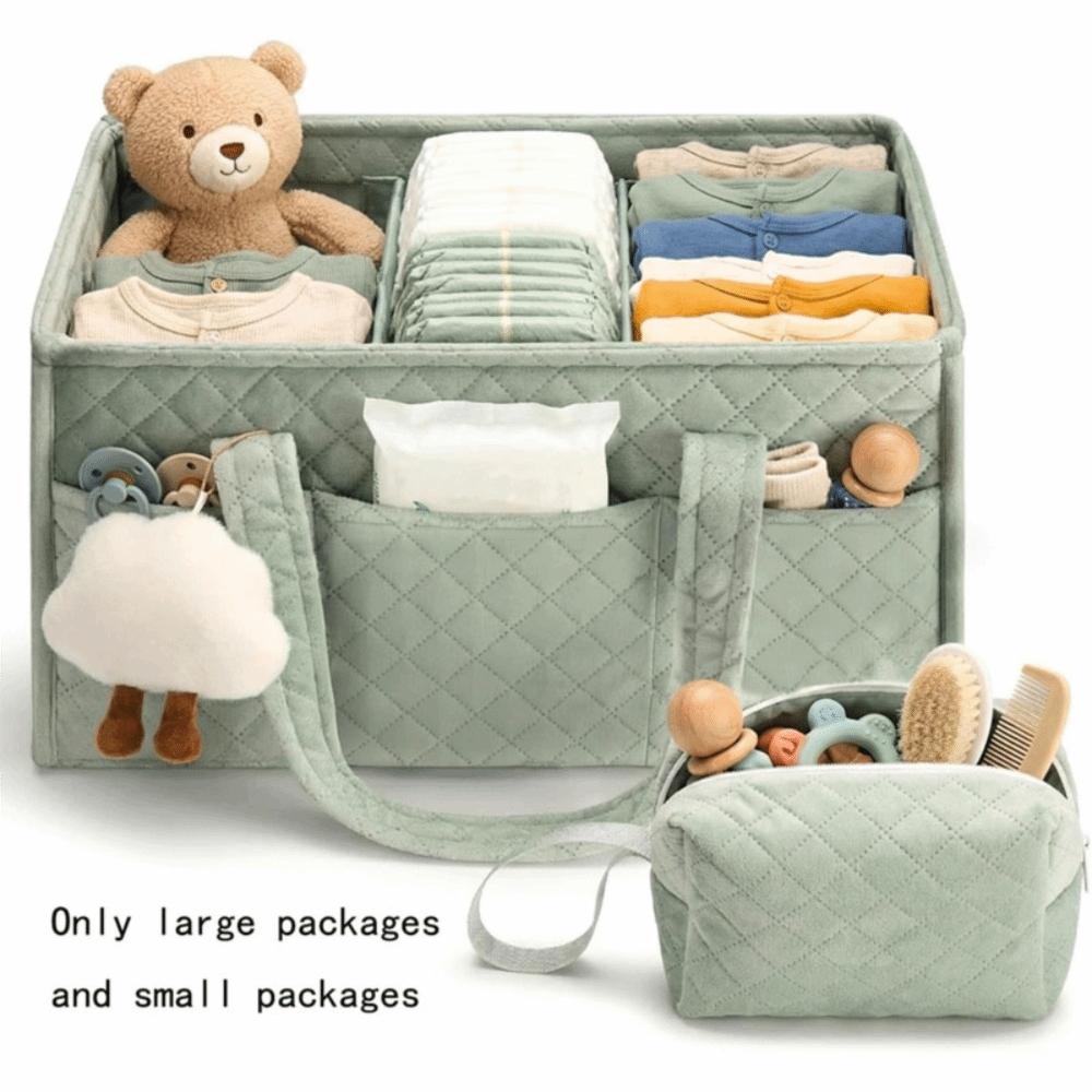 with Pouch Nursery Storage Basket Portable Baby Diaper Storage Bag Outdoor Travel