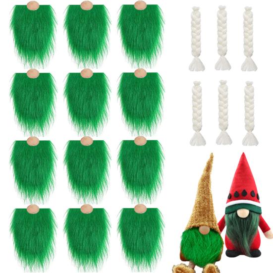 Набор из 18 бород и кос для кукол-гномов своими руками, бороды из искусственного меха с носом-шариком из дерева, украшения своими руками, товары для творчества на Рождество, кукла-гном
