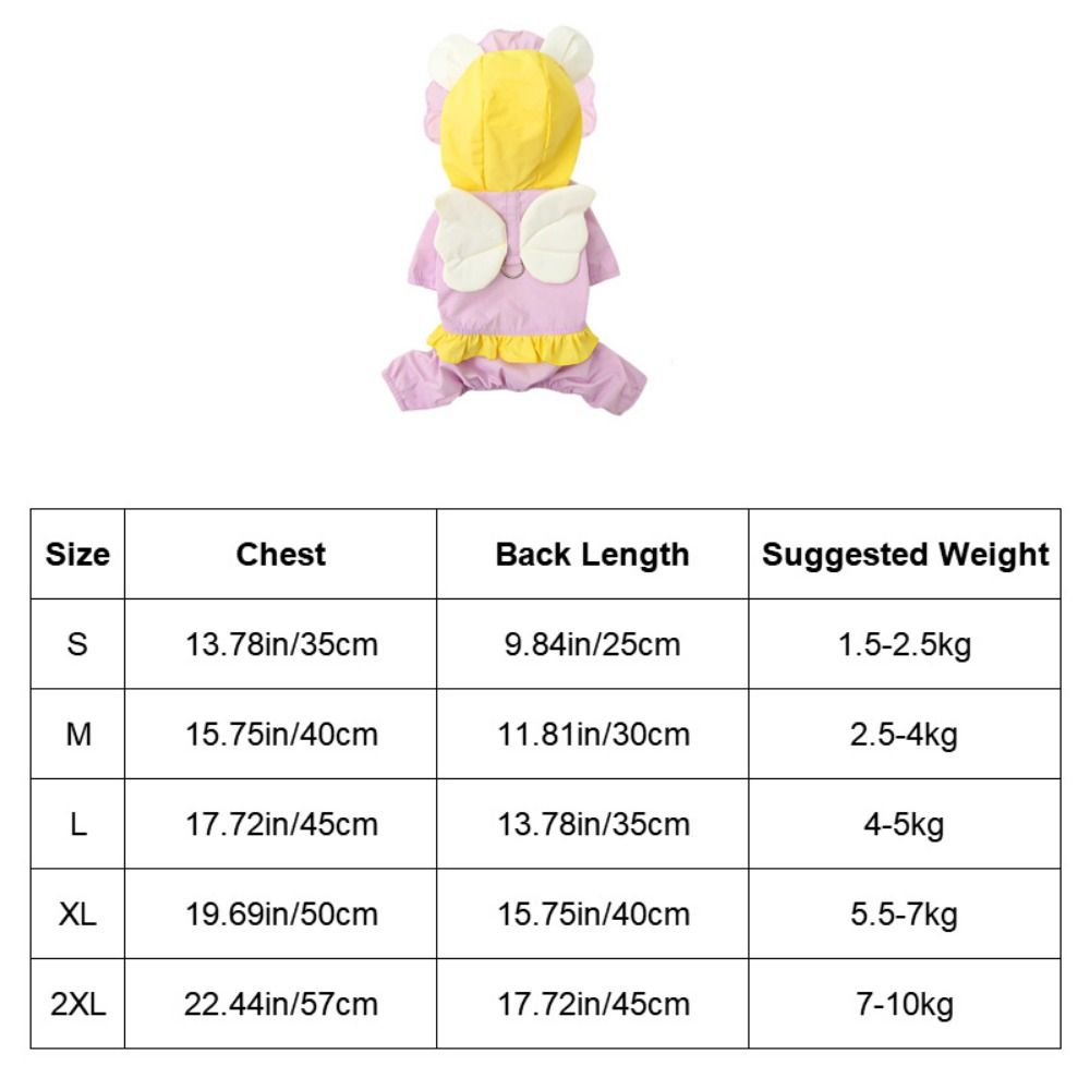 Водонепроницаемый ангельский дождевик для собаки Легкий комбинезон для питомца Четыре лапы Костюм собаки для маленьких и средних собак
