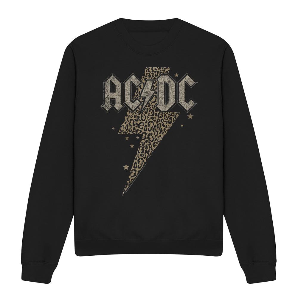 AC/DC Unisex Adult Leopard Print Bolt Sweatshirt
