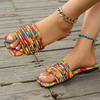 2025 Summer New Open Toe Women's Slippers Mixed Colors Outdoor Low Heel Sandals Plus Size Daily Casual Beach Slippers Zapatos