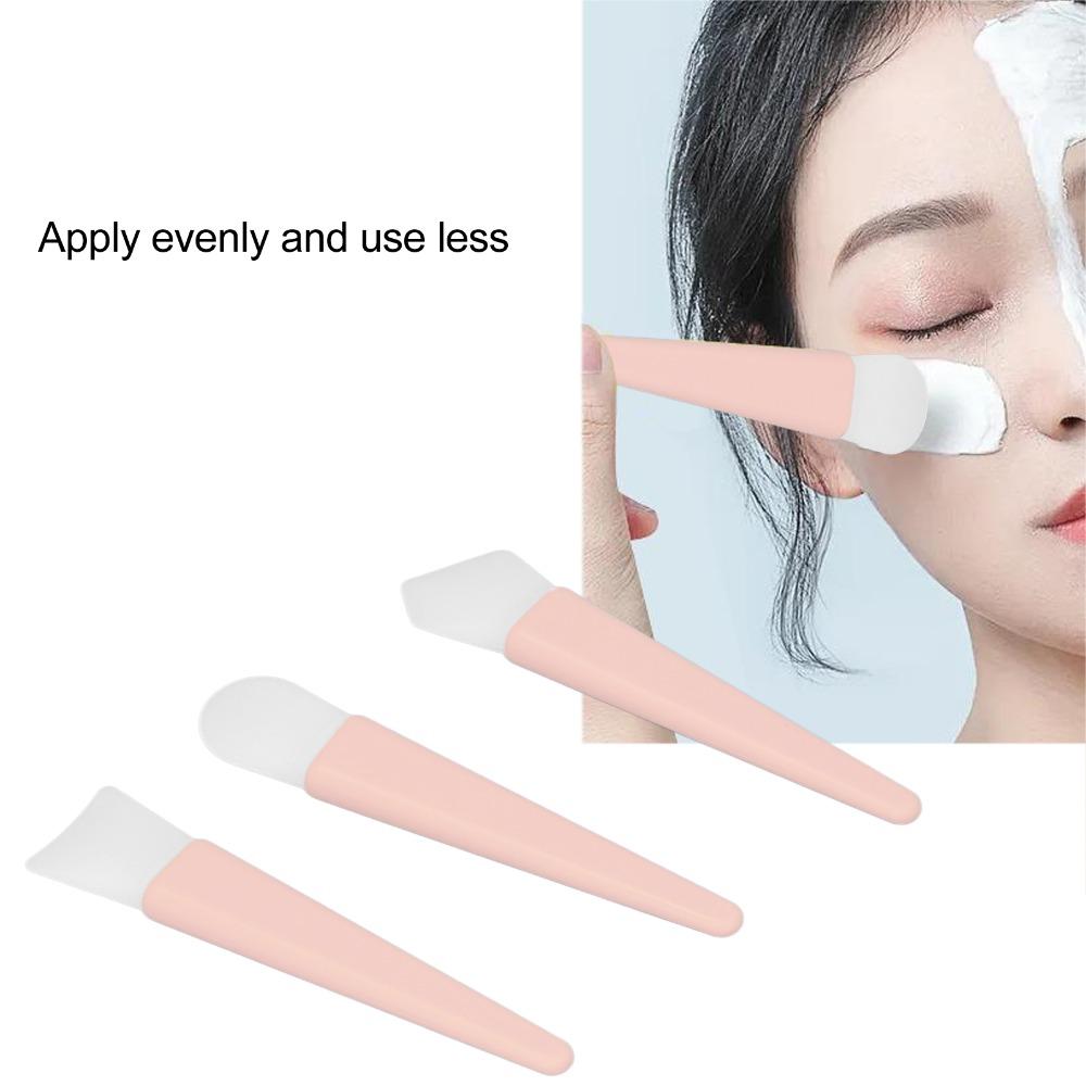 3pcs Lightweight Design Silicone Brush Applicator Kit Easy to Clean Soft Makeup Brushes Home Use