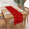 Linen Red Heart Love Valentines Day Table Runner 72 Inches Long Valentine's Day Decor Galentines Day Valentines Day Home Kitchen Dining Room Table