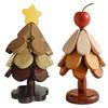 3Pcs Wooden Christmas Tree Trivets for Hot Dishes Heat Insulation Placemat Desktop Protection Mat Creative Tree Shape Coaster Table Decor