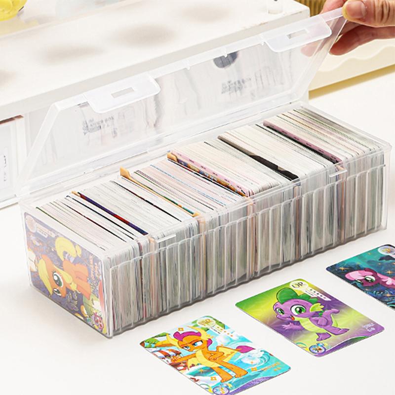 Transparent Plastic Storage Box Photocards Small Card Storage Box Desk Organizer Box Classification Box Stationery