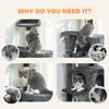 160cm Large Cat Tree Tower With Sisal Scratching Posts Condos Plush Perches Hammock Ladder Dark Grey
