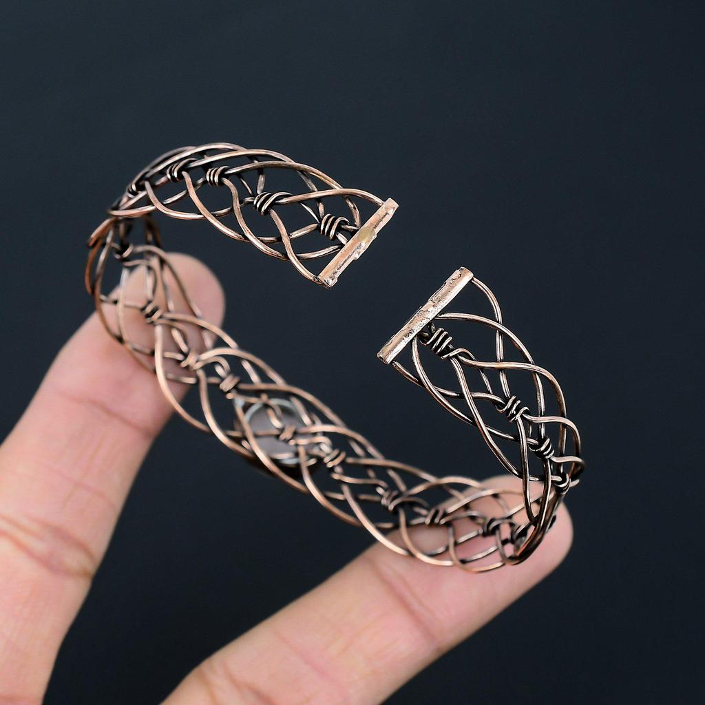 Радужный лунный камень, драгоценный камень, медная проволока, ювелирные изделия ручной работы, регулируемый браслет для женщин