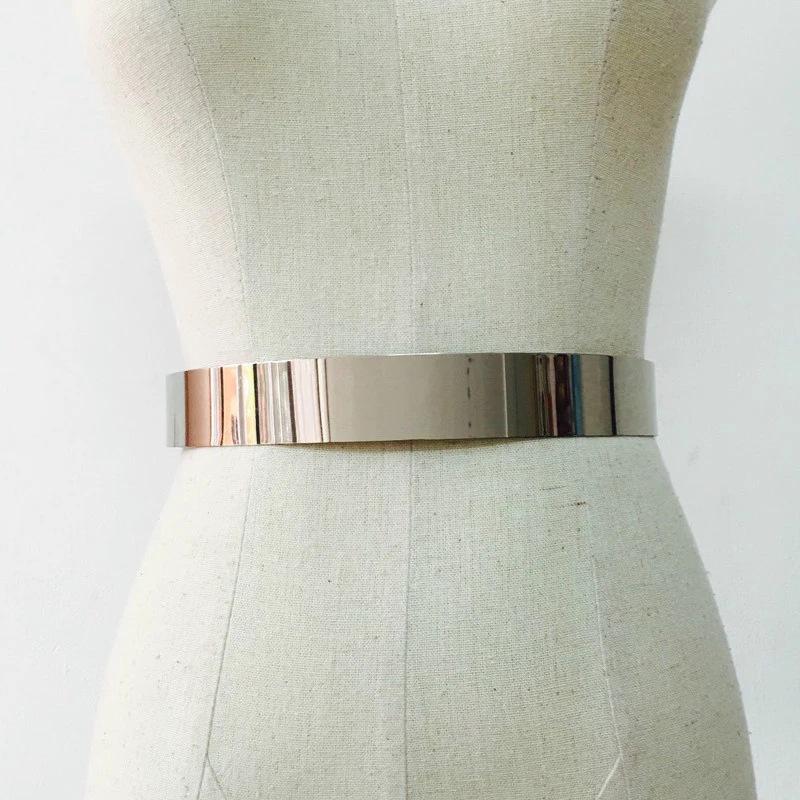 European & American Fashion Mirror Waist Chain - Metal Iron Belt & Decorative Skirt Seal, Available In 2.0cm and 3.5cm Widths