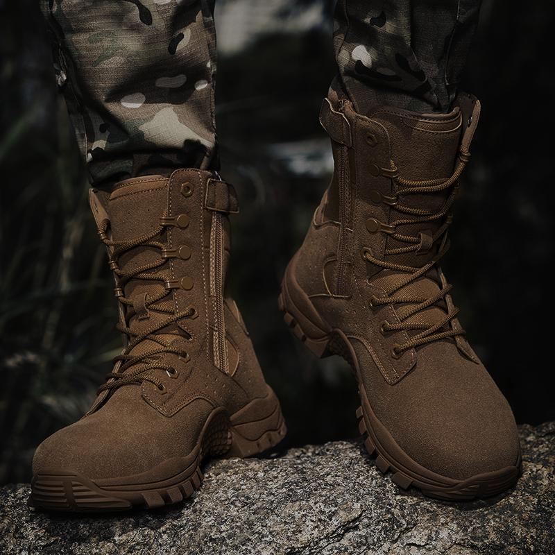 Мужские военные ботинки, уличные альпинистские ботинки, походные ботинки, ботинки для пустыни, водонепроницаемые прочные высокие сапоги, большой размер