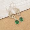 Green Emerald Gemstone Earring Jewelry, Handmade Gorgeous Silver Earring, 925 Sterling Silver Jewelry For Wedding Gift