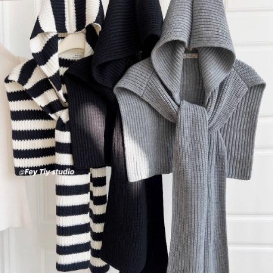 Heavy Woolen Yarn Design Fashionable Knitted Hooded Shawl Women'S Autumn And Winter Warmth Versatile Outer Outfit