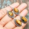 Tiger Eye Gemstone Handmade Solid 925 Sterling Silver Earring Jewelry