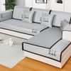 Summer Ice Silk Sofa Cushion Embroidered Cats Mat Couch Covers Black Edge Cool Sofa Towel Machine Washable Ice Silk Sofa Seat