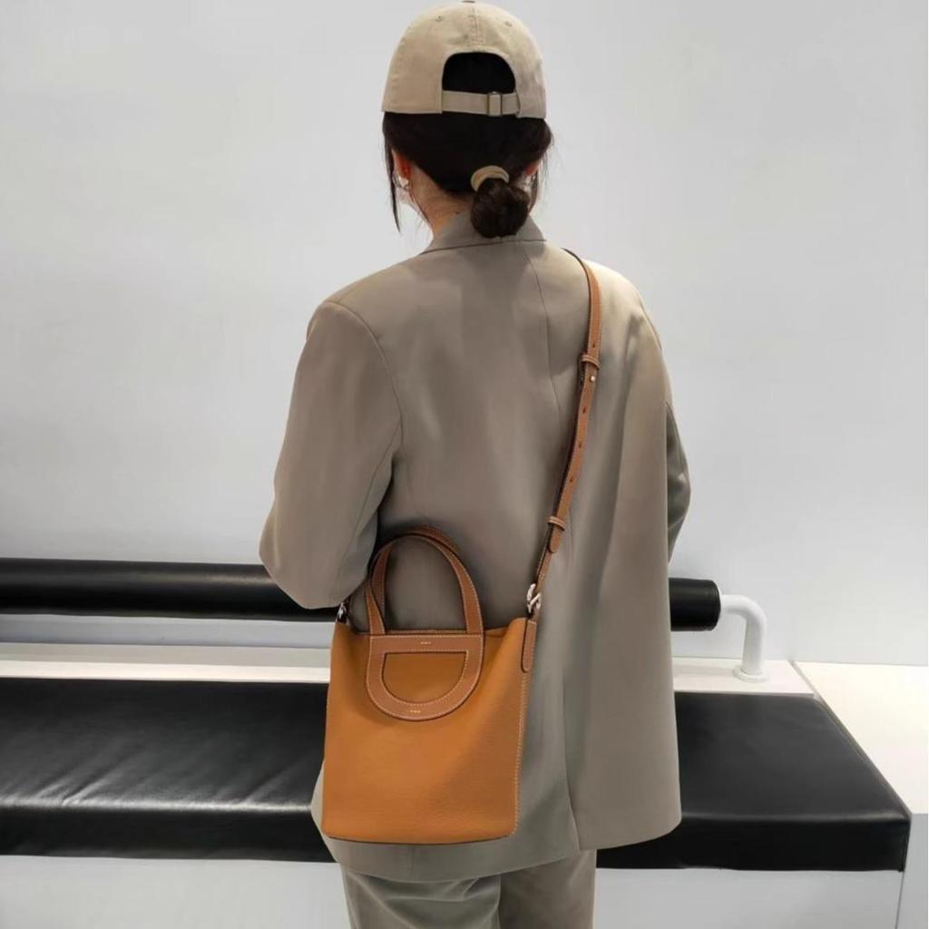 Модная сумка 2024 года: Женская корзинка для овощей Pig Nose из натуральной кожи Litchi Grain First Layer