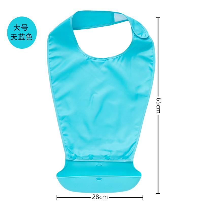 Silicone Adult Bib Elderly Dining Waterproof Drool Catcher Unisex Food-Grade Feeding Apron