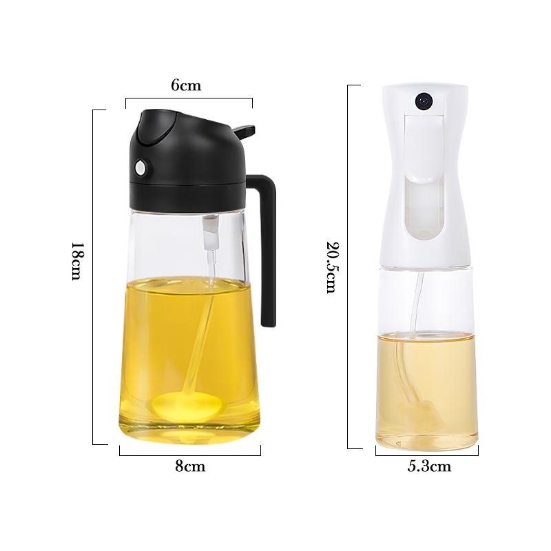 2in1 500ml Plastic Spray Oil Sprayer Bottle Spray Oil Dispenser Oil Jar Cruet BBQ Kitchen Baking Roasting Picnic Kitchen Tool 4