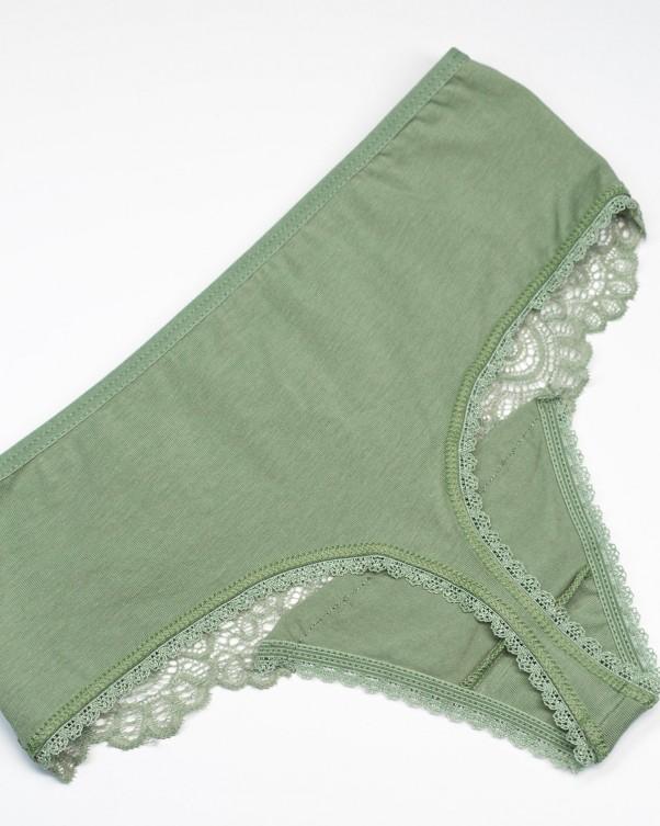 Комбинированные трусики танга с кружевной вставкой ISSA Plus