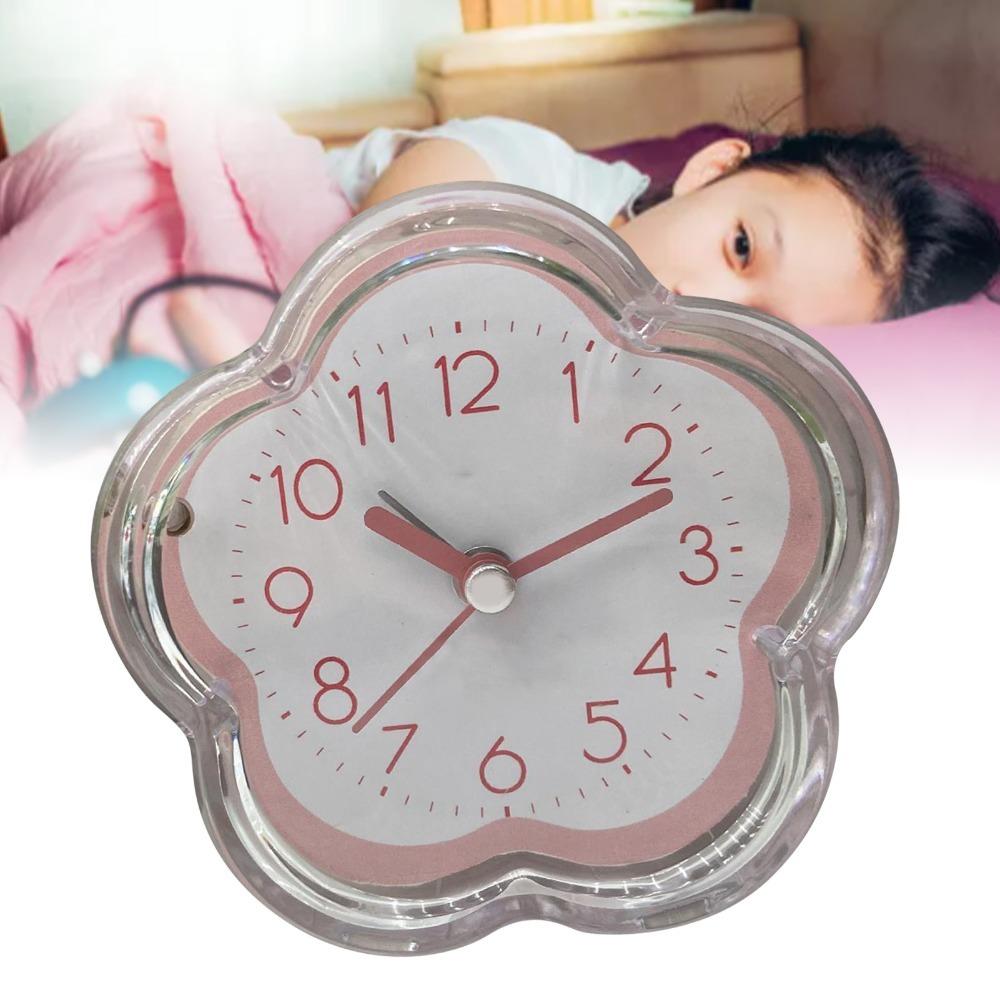 Transparent Shell Flower Alarm Clock Dopamine Tones Analog Alarm Clock Bedroom Decor