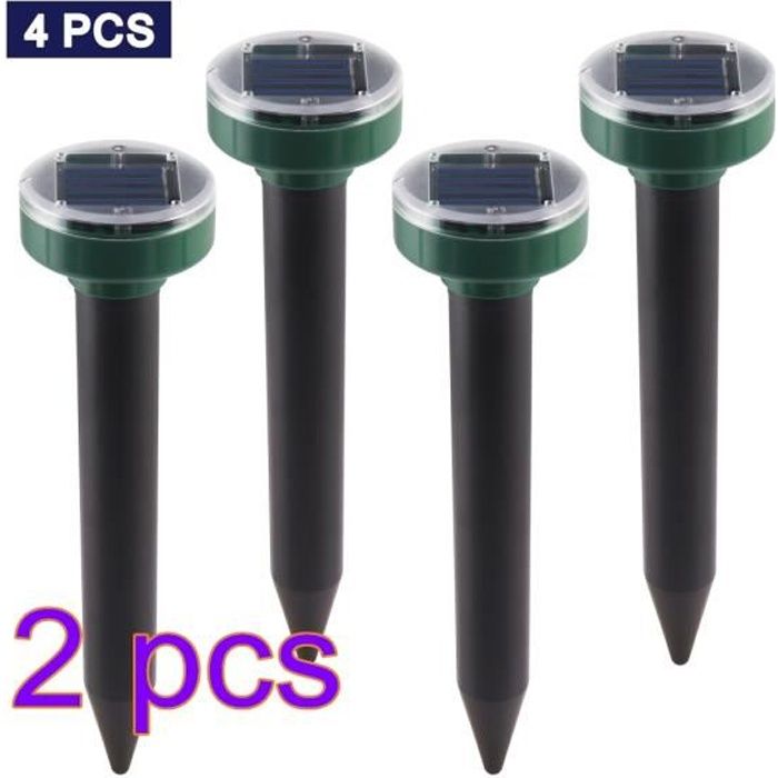 4pcs répulsif de souris à énergie solaire ultrasonique jardin extérieur taupe Rat rongeur
