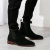 Fashion Luxury Brand Chelsea Boots Mens Suede Leather Decent Men Ankle Boots Original Male Short Casual Shoes British Style Cowboy Boots