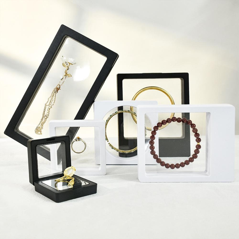 PE Film Jewelry Storage Box Ring 3D Packaging Case Durable Floating Frame Box Jewelry