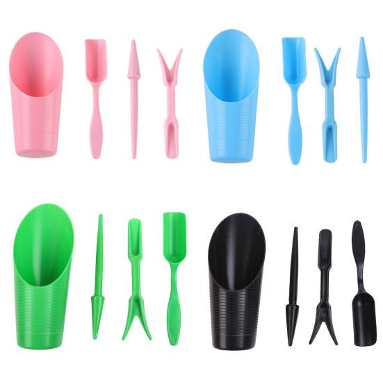 4 шт., набор инструментов для растений, лопата для копания, совок, подъемник, дырокол, сочный садовый набор, синий, розовый, черный, зеленый, легкий посев, инструмент для внесения удобрений в бонсай, подарок «сделай сам»