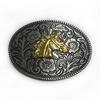 Узорчатая Голова Лошади Ковбойская Гиганта Этническая Овальная Сплавная Пряжка для Ремень