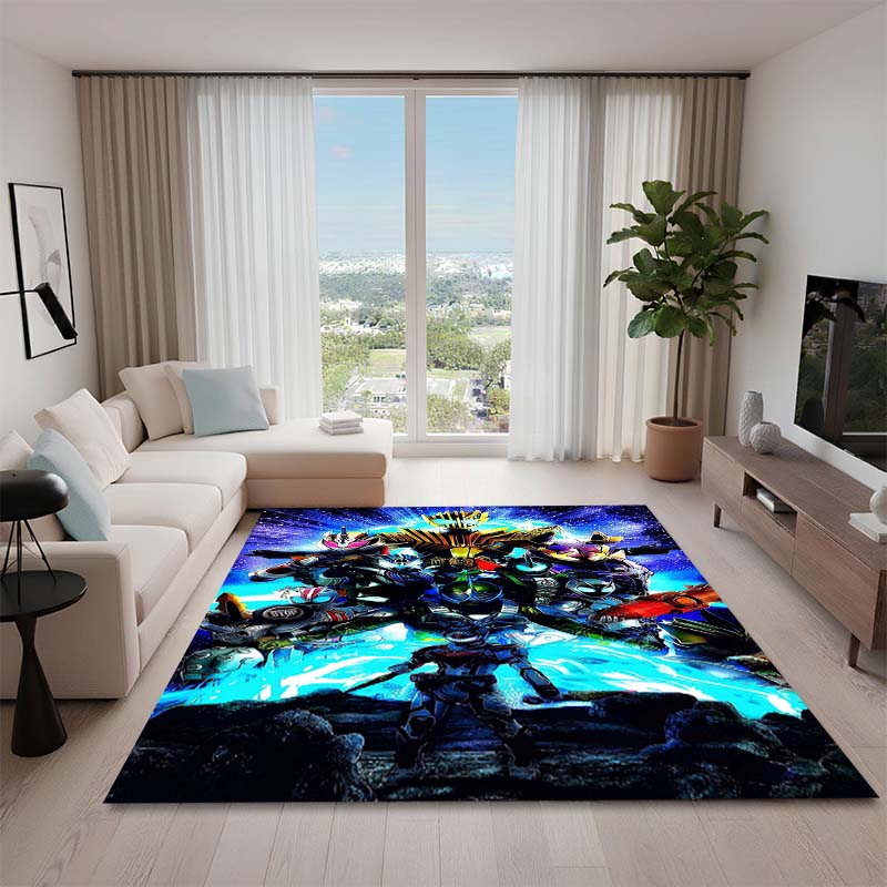 3D Printed Kamen Rider Rug, Suitable for Living Room, Bedroom, Table, Kitchen Doorway, Children's Non-slip Floor Mat.