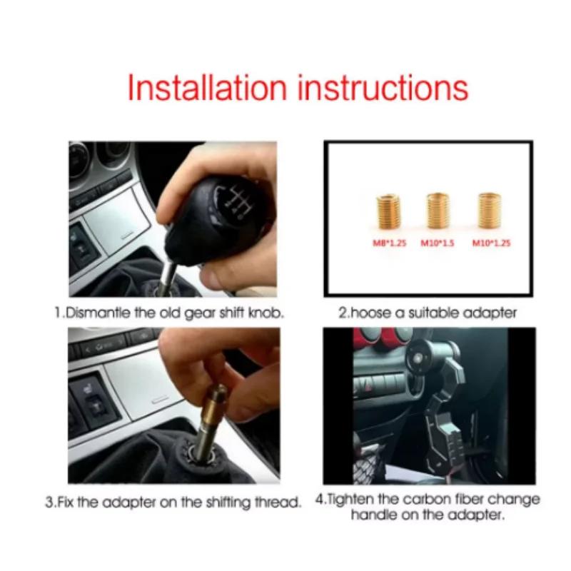 Черная 8-шарнирная ручка переключения передач / Короткая ручка переключения передач для универсального автомобиля Акриловая черная 8-шарнирная ручка переключения передач для