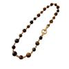 Micro-Paved Zircon Tiger's Eye Sweater Chain Necklace - Light Luxury Retro Style for Women