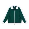 Heavyweight 380gsm Fleece Hoodie Men Stand Collar Contrast Double Zipper Cardigan Casual Pullover