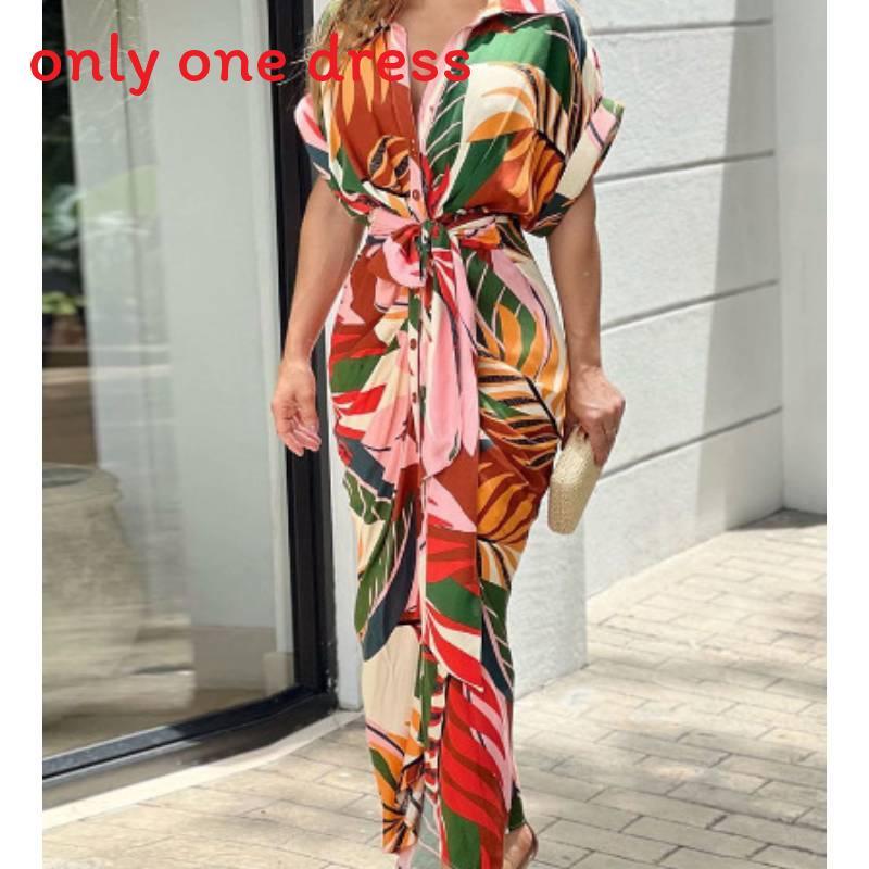 Stylish Summer Girl Dress With Shirt Collar In Polyester For Casual Wear