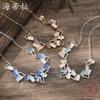 New Color Painting Oil Geometric Hollow Square Neck Chain Personalized Women's High Sense Irregular Necklace
