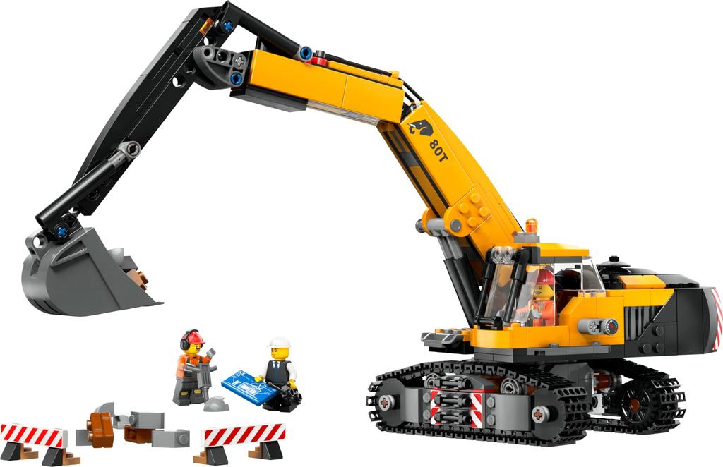 LEGO City Yellow Excavator Car Toy Present Birthday Block Christmas Boys Girls Children 8 Years Old 9 Years Old 10 Years Old Elementary School Student