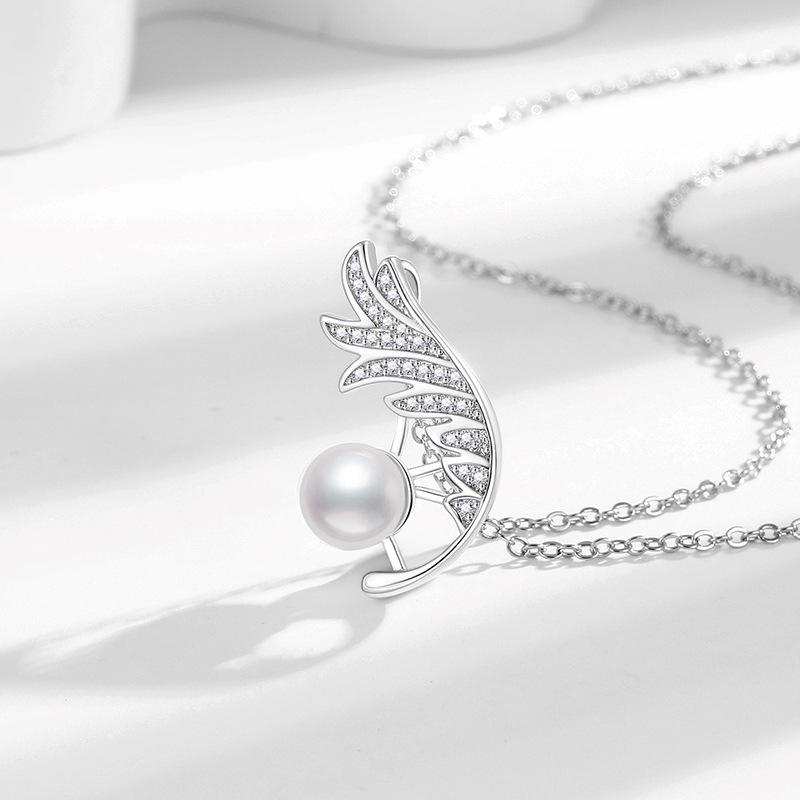 New Style, Light Luxury Design, Feather Necklace, Women's Ins Style, High-end Pearl Pendant