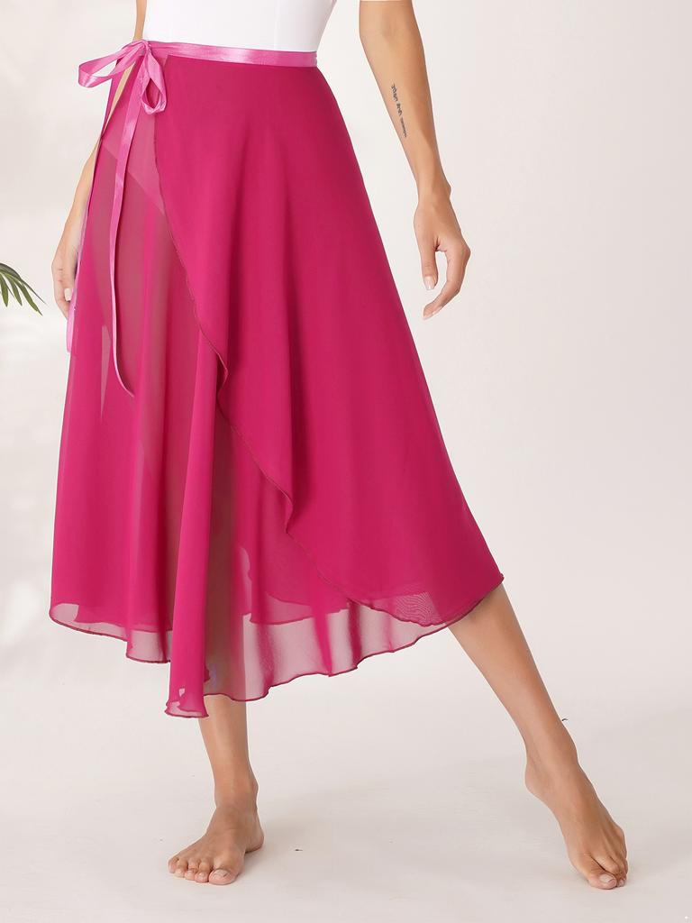 Ladies Professional Ballet Dance Wrap Skirt Chiffon Adult Asymmetrical Skirt Modern Dance Training Accessories