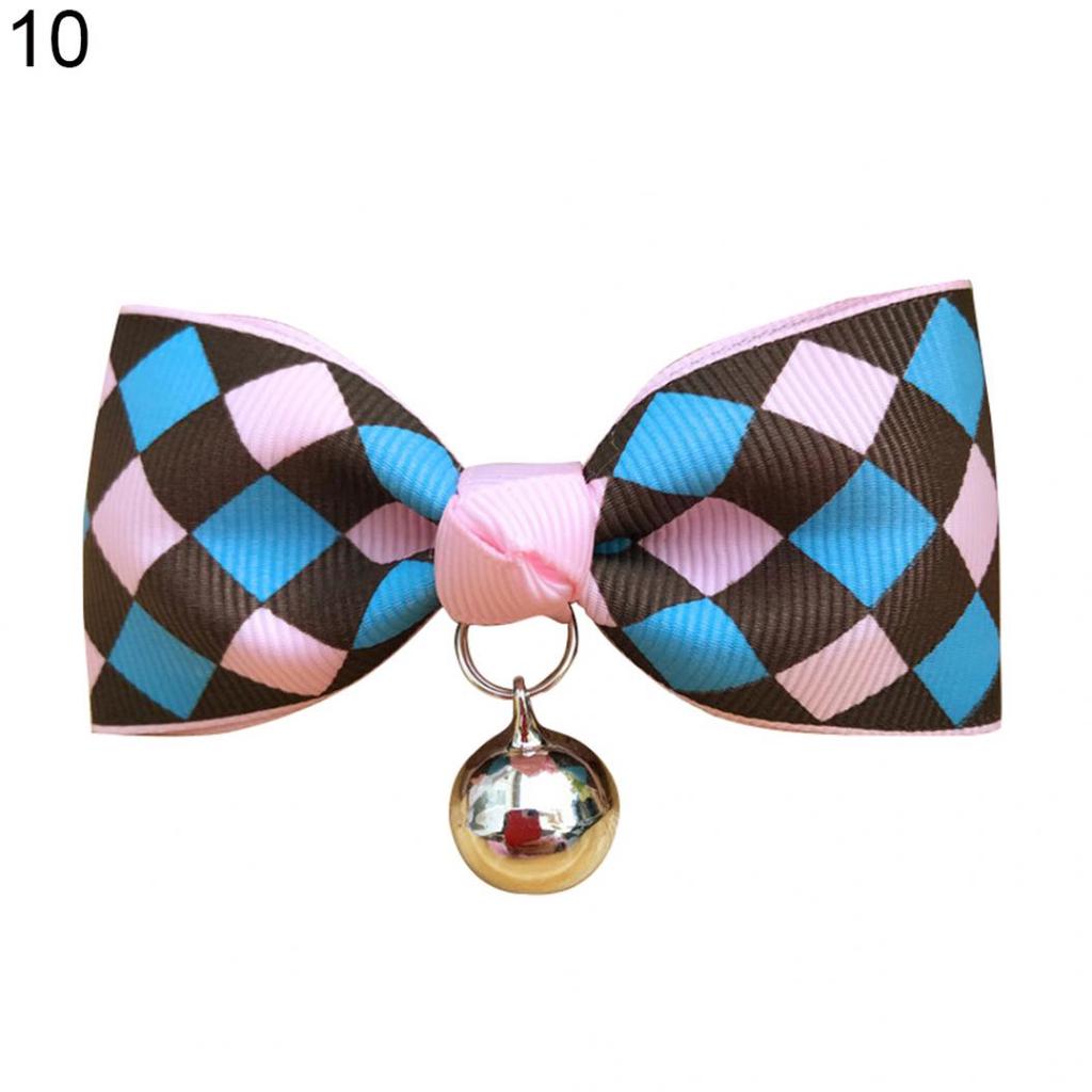 Bowknot Metal Bell Pendant Fashion Printed Pet Dog Cat Puppy Bow Tie Collar