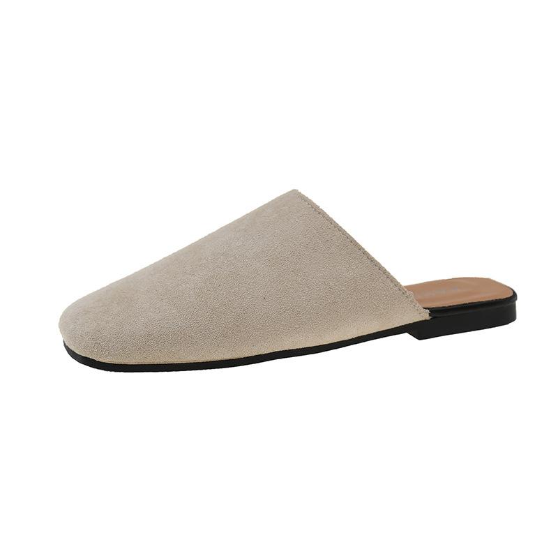 2025 Весна и Лето Новая Мода Простые Корейская Версия Баотоу Полушлепанцы Женская Обувь Ленивые Слипоны Плоские Мюли