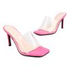 High Heels Women's Slippers Summer Shoes 2025 New PVC Transparent Sandals Women Pink White Party Footwear Shoes Large Size 48