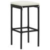 7 piece Garden Bar Set with Cushions Black Poly Rattan