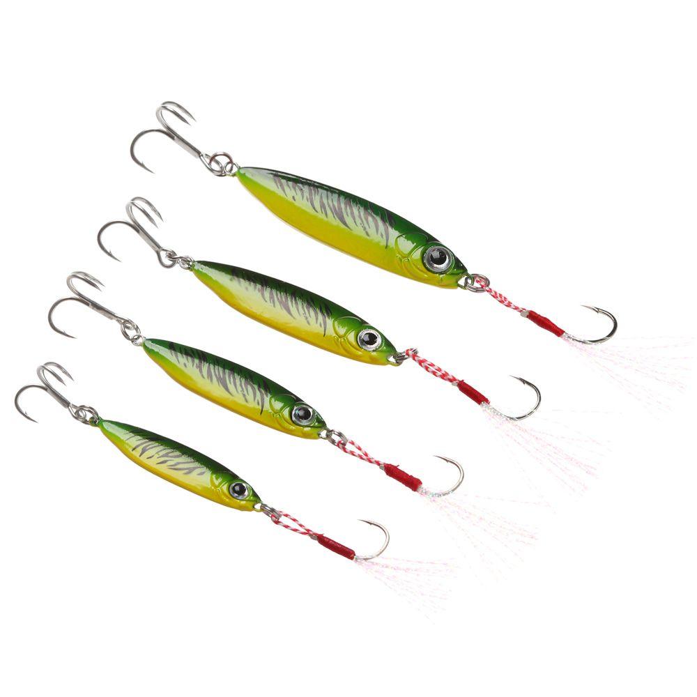 Minnow 10/15/20/30g Colorful Lead Casting Jig Bait Feather Metal Fishing Lures Spinning Baits