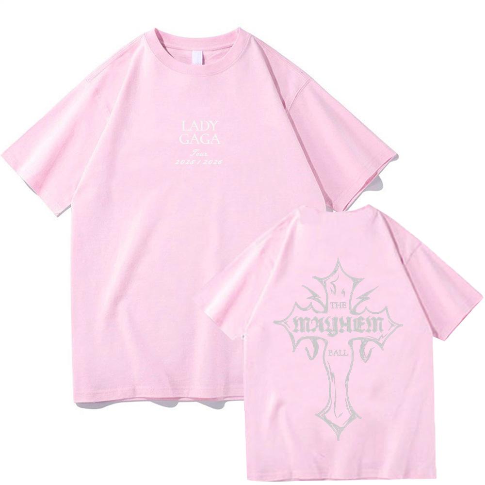 Футболка Lady Gaga MAYHEM с перекрестным вырезом, модные графические футболки для мужчин и женщин, хлопок, высококачественная одежда, уличный топ для активного отдыха