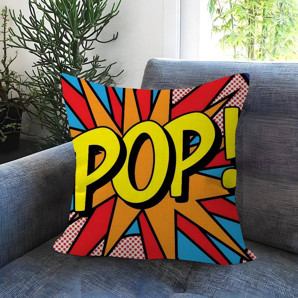 Roy Lichtenstein Pop Art Double-Sided Printed Pillow Cover Short Plush Suitable Living Rooms Bedrooms Sofas Throw Cushion Cover