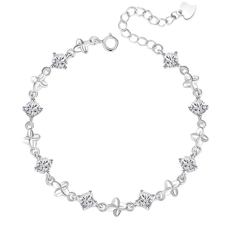 Women S Four Leaf Clover Bracelet Zircon Inlaid Fashion Jewelry Gift For Girlfriend