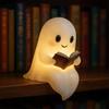 Halloween Ghost Night Light Reading Lamp Soft Warm Glow Battery Powered Cute Ghost Reading Book Lamp