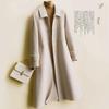 2021 Slim Double-Sided Wool Mid-Length Coat with Square Buttons and Doll Collar